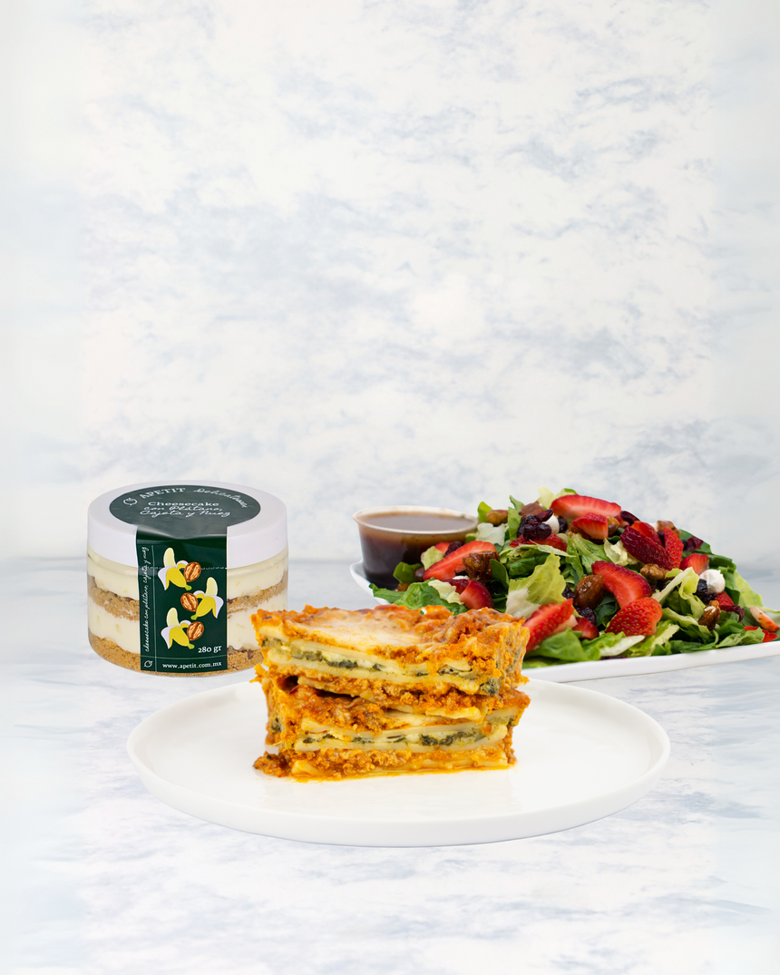Paquete Lasagna + Ensalada + Cheesecake