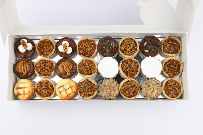 Caja de Mini Brownies y Mini Pays de Nuez
