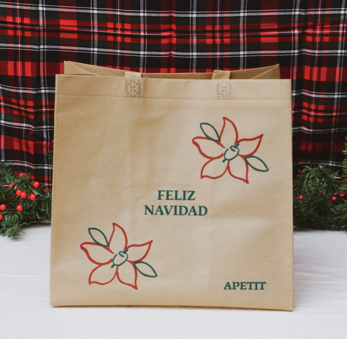 Bolsa Chica Navidad Kraft con Nochebuenas