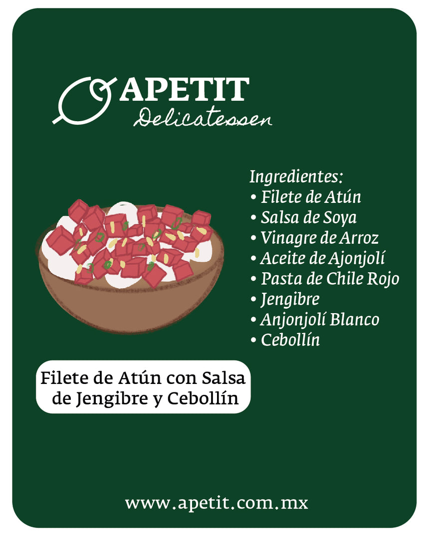 Filete de Atún con Salsa de Jengibre y Cebollín