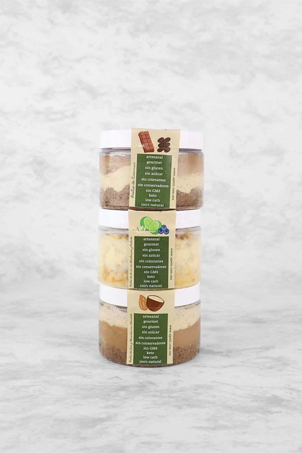 Caja 3 Botes de Postres Healthy Living Regalos