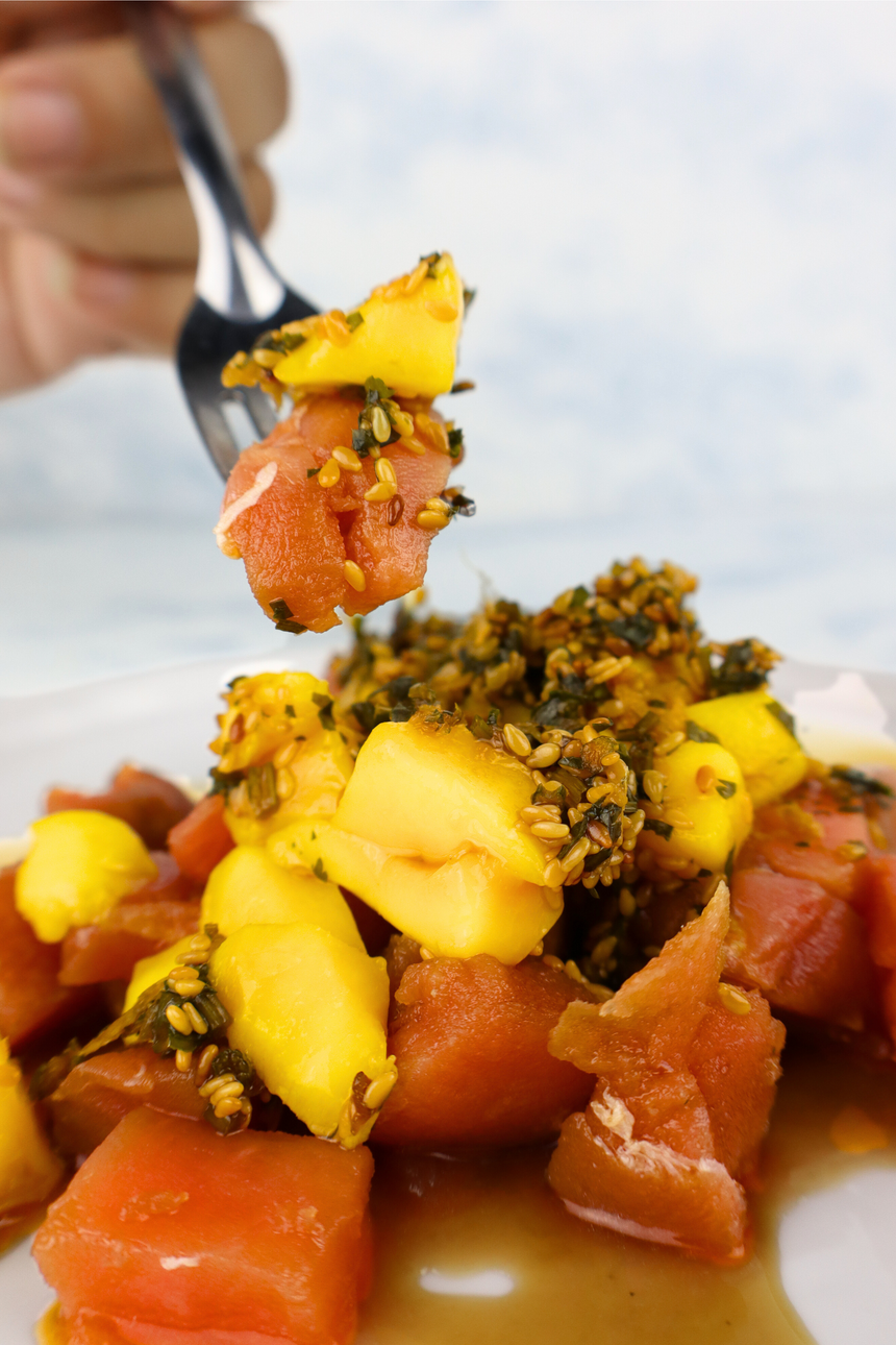 Filete de Atún con Mango y Cilantro