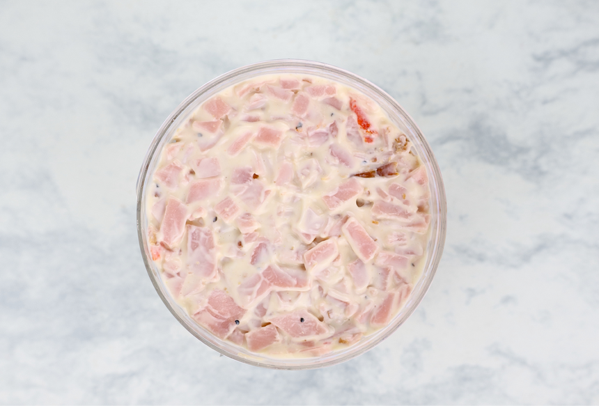 Relleno Sandwichito Jamón, Tocino y Pimiento Rojo